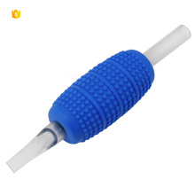25mm Clear long Tip + 13M Blue Disposable Silicone Tattoo Grip 1''
